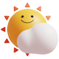 Happy sun.3D rendering. png