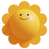 Happy sun.3D rendering. png