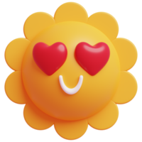 3d Sonne emoji.glücklich Sonne, komisch süß Charakter. png