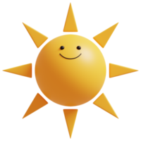 Happy sun.3D rendering. png