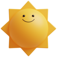 3d zon emoji.blij zon, grappig schattig karakter. png