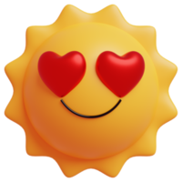 3d Sol emoji.glad Sol, rolig söt karaktär. png