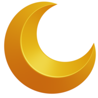 3d d'or croissant lune.minimal élément style. png