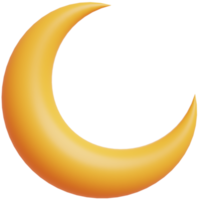 3D golden crescent moon.Minimal element style. png