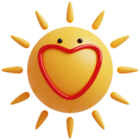 3d Sol emoji.feliz sol, engraçado fofa personagem. png