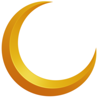 3d d'or croissant lune.minimal élément style. png