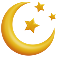 3D golden crescent moon.Minimal element style. png