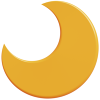 3D golden crescent moon.Minimal element style. png