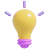 3d luz bulb.creative e idéia concept.3d render ilustração. png