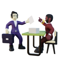 3d Illustration of Office Employee Want a Resign png