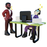 3d Illustration of Office Employee Sleeping on His Desk png