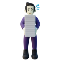 3d Illustration of Office Employee Getting Overload Task png