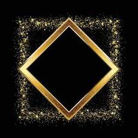 Gold glitter border frame vector