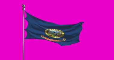 Idaho State Flag Waving on chroma key background. Unites States of America footage, USA flag animation video