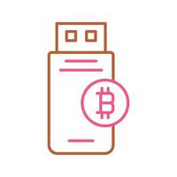 Bitcoin Usb Device Vector Icon