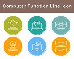 computadora función vector icono conjunto