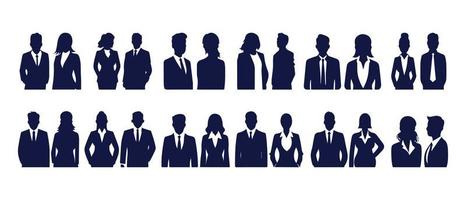 Business people avatar profile head icon silhouette set business man woman user face avatars icons silhouettes vector illustration