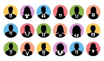 Business people avatar profile head icon silhouette set business man woman user face avatars icons silhouettes vector illustration