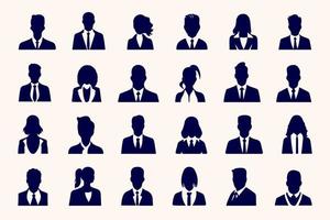 Business people avatar profile head icon silhouette set business man woman user face avatars icons silhouettes vector illustration