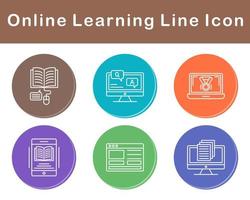 Online Learning Vector Icon Set