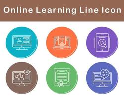 Online Learning Vector Icon Set