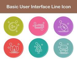 básico usuario interfaz vector icono conjunto