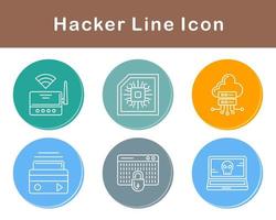 conjunto de iconos de vector de hacker