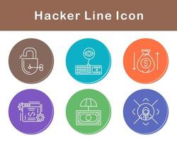 conjunto de iconos de vector de hacker