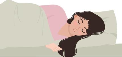 Vector of young woman sleeping well illustration