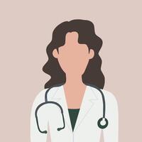 Vector of woman female doctor element transparent blank face illustration