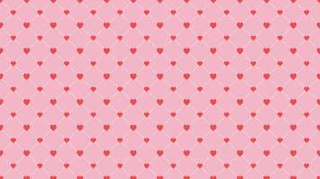Seamless geometric pattern with red hearts. Vector repeating texture