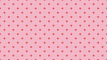 Seamless geometric pattern with red hearts. Vector repeating texture