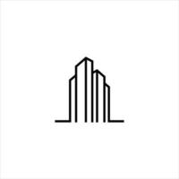 line logo design of real estate housing market agency vector