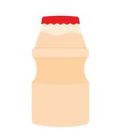 Yogurt Probiotic Drink Bottle Icon in Animated Cartoon Vector Illustration