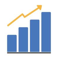 Up graph icon vector illustration for info data statistic and business finance