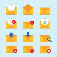 Message Notification Icon Set in Animated Vector Illustration