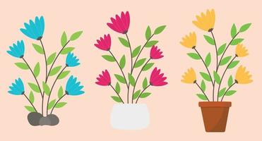 Flat flower plants image design vector