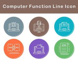 computadora función vector icono conjunto