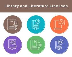 biblioteca y literatura vector icono conjunto