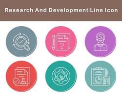 investigación y desarrollo vector icono conjunto