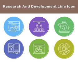 investigación y desarrollo vector icono conjunto