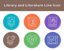 biblioteca y literatura vector icono conjunto