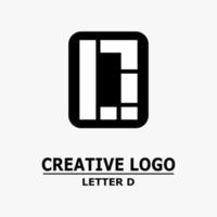 letter d logo, d icon in a box. Abstract business logo icon design template vector