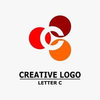 letra C logo, C icono en 3 puntos resumen negocio logo icono diseño modelo vector