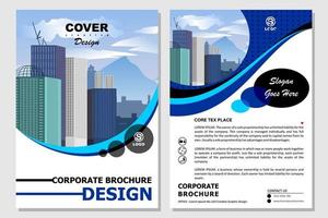 brochure templates, flyers, brochures, posters, cover designs, layout spaces for photo backgrounds, vector illustration templates in A4 size. blue color brochure with wave pattern