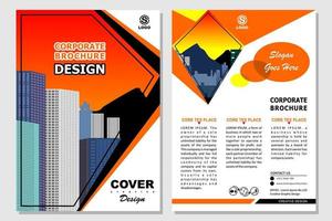 brochure templates, flyers, brochures, posters, cover designs, layout spaces for photo backgrounds, vector illustration templates in A4 size. orange color brochure with kite pattern