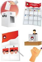 set of indonesian election graphics vector