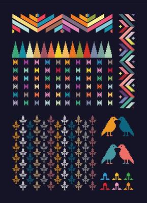 Indonesian Sumbawa patterns set