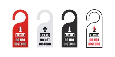 Door hanger signs. Door tags on air. Do not disturb, signs of hotel room. Vector Scalable graphics