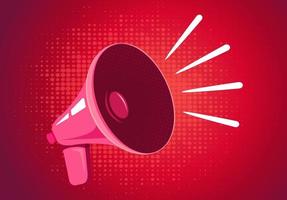 Retro megaphone on red background vector